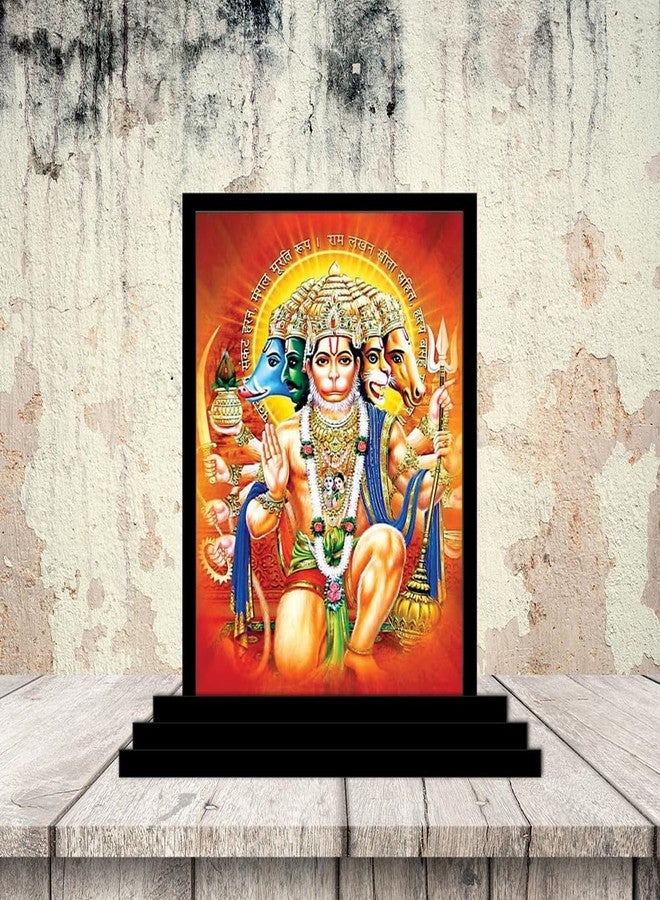 Vprint Quality Lord Panchmukhi Hanuman Wooden Idol for Car Dashboard | Hanuman Ji Murti | Bajrangbali Statues | Sankat Mochan Sculpture | Pavanputra Hanuman Figurine Showpieces - Image 5